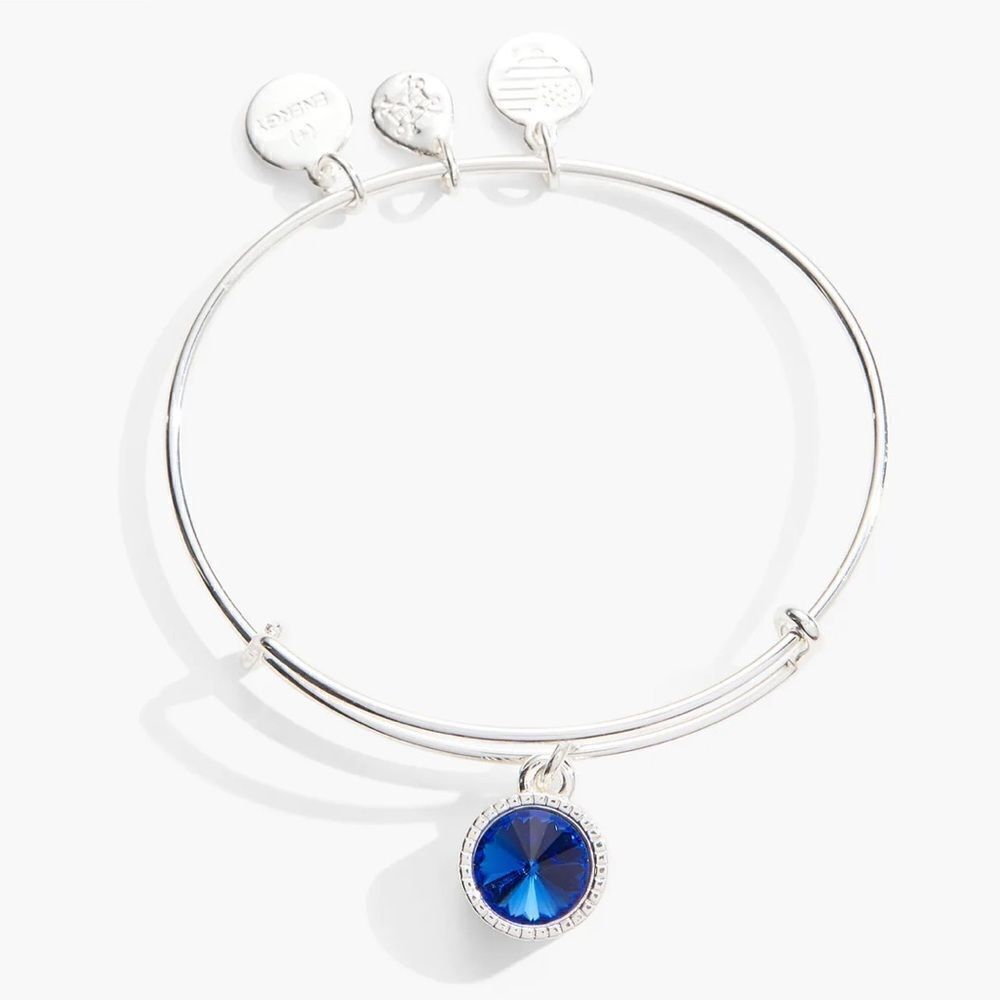 AlexĀ & Ani September Birthstone Charm Bangle,āSapphireā-āNWT